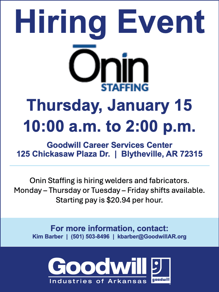 Blytheville onin staffing 1. 15. 26