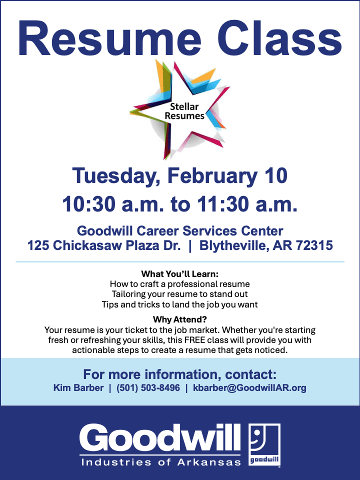 Blytheville resume class 2. 10. 2026