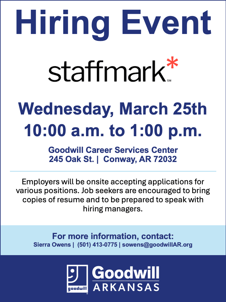 3. 25. 26 hiring event conway oak
