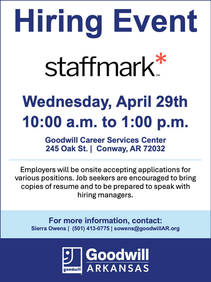 4. 29. 26 hiring event conway oak