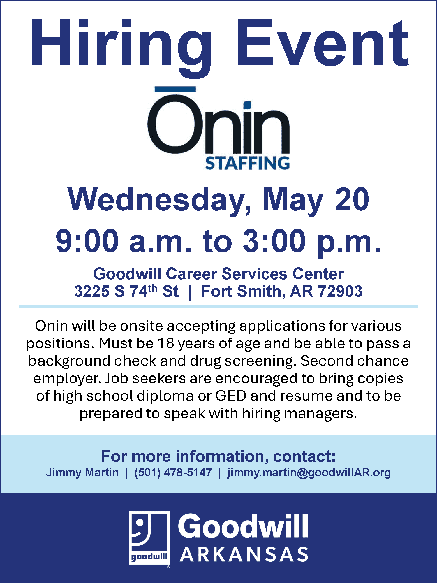 External hiring event flyer onin ft. Smith 5 20 26
