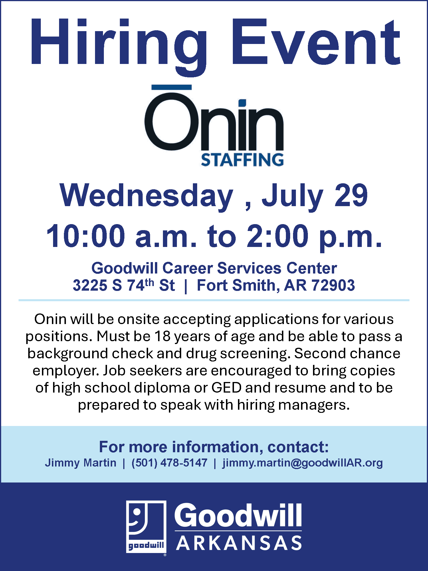 External hiring event flyer onin ft. Smith 7 29 26